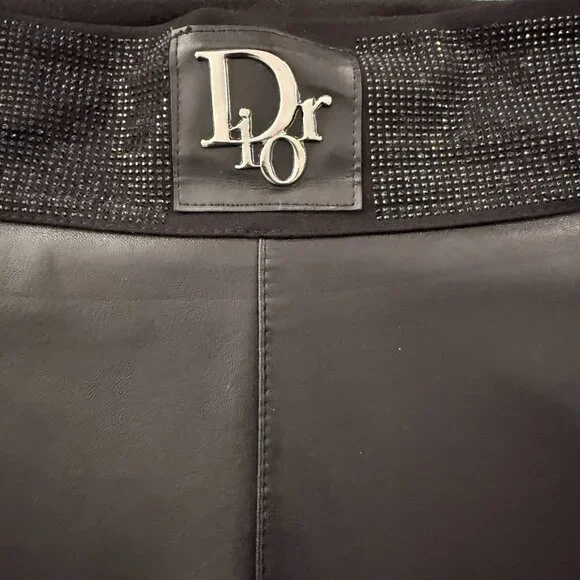 Black Lambskin Leather Leggings, Size M - Picture 5 of 5